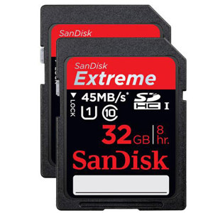 SanDisk 32GB, Class 10 Extreme SDHC Memory Cards 2-Pack: Picture 1 regular