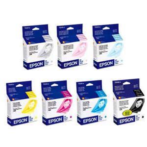  Epson 7 Color Ink Set with Matte Black for the Stylus Photo 2200 Inkjet Printer. 