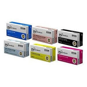  Epson 6 Color Ink Cartridge Set for PP-100 DiscProducer Burner & Inkjet Printer 