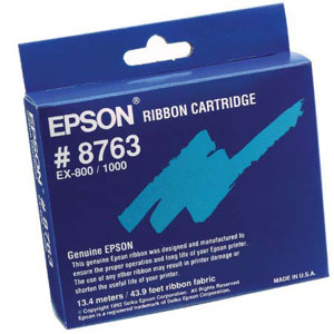  Epson 8763 Black Fabric Ribbon Cartridge for Impact Printers 