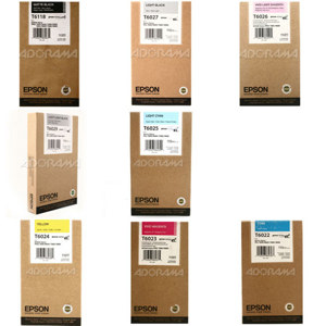  Epson Complete Color & Matte Black Ink Set for the 7880 & 9880 Inkjet Printers, 110ml Cartridge Set 