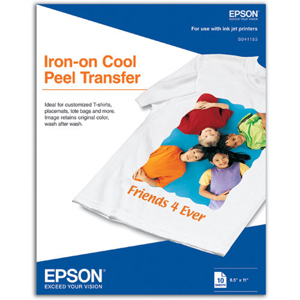  Epson Iron-On Transfer Inkjet Media, 8.5x11", 10 Sheets 