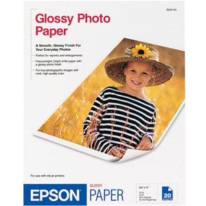  Epson Glossy Heavy Weight Photo Inkjet Paper, 11x17", 20 Sheets 