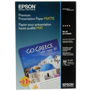  Epson Heavy Weight Matte, Bright White Inkjet Paper, 13x19", 50 Sheets 