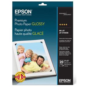  Epson Premium Gloss Resin Coated Inkjet Paper, 10.4 mil., 8x10", Borderless, 20 Sheet Pack. 