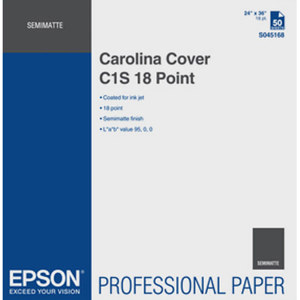 Epson S045168 Carolina Cover C1S 18 Point Proofing Paper, 24x36", 50 Sheets 
