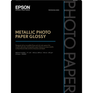  Epson 17x22" Metallic Glossy Photo Paper, 25 Sheets 