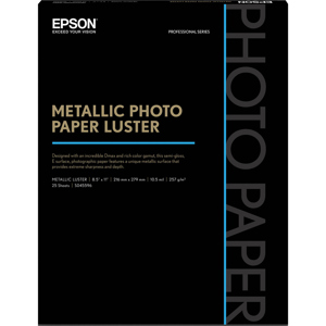  Epson 8.5x11" Metallic Luster Photo Paper, 25 Sheets 