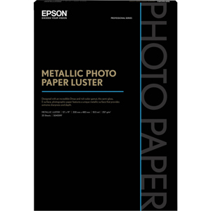  Epson 13x19" Metallic Luster Photo Paper, 25 Sheets 