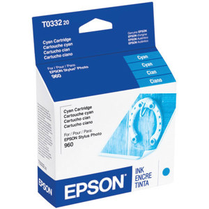  Epson Cyan Ink Cartridge for the Stylus Photo 960 Inkjet Printer. 