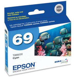  Epson DURABrite Ultra Cyan Ink Cartridge for many Stylus Inkjet Printers. 