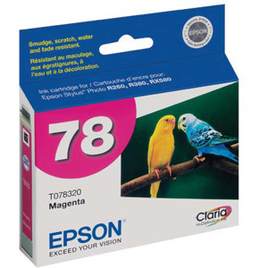  Epson Magenta Ink Cartridge for the Stylus Photo R380, R260, and RX580 Inkjet Printers. 