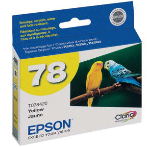  Epson Yellow Ink Cartridge for the Stylus Photo R380, R260, and RX580 Inkjet Printers. 