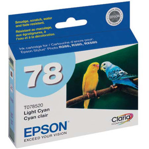  Epson Light Cyan Ink Cartridge for the Stylus Photo R380, R260, and RX580 Inkjet Printers. 