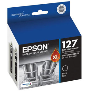  Epson T127120-D2 127 Dual Pack Extra High-Capacity Black Ink Cartridge for Stylus NX625, Workforce 630 633, 635 Printers 