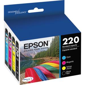  Epson T220 DURABrite Ultra Black and Color Combo Pack Standard Capacity Ink Cartridge for WorkForce WF-2630/WF-2650/WF-2660 