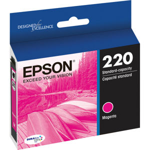  Epson T220 DURABrite Ultra Magenta Ink Standard Capacity Cartridge for WorkForce WF-2630/WF-2650/WF-2660 