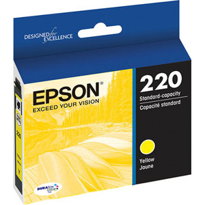  Epson T220 DURABrite Ultra Yellow Ink Standard Capacity Cartridge for WorkForce WF-2630/WF-2650/WF-2660 