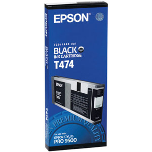  Epson Black Ink Cartridge for the Stylus Pro 9500 Inkjet Printer. 