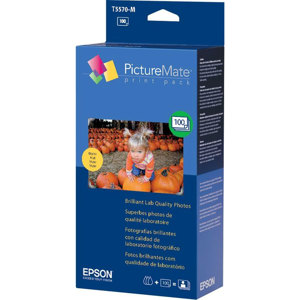  Epson Print Pack Kit for the PictureMate Printer, Paper & Ink for 100 4x6" Matte Prints. 