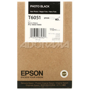  Epson UltraChrome 110 ml. K3 Photo Black Pigment Based Ink for the Stylus Pro 4880 Inkjet Printers 