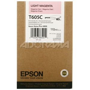 Epson UltraChrome 110 ml. K3 Light Magenta Pigment Based Ink for the Stylus Pro 4800 Inkjet Printer 