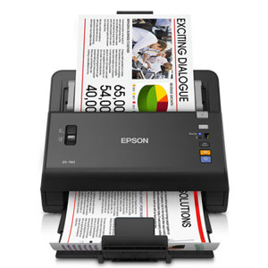  Epson WorkForce DS-760 Wireless Color Document Scanner, 45 ppm/90 ipm (at 30dpi), 600dpi Optical/75-1200 dpi Output, 80 Sheets ADF, USB 2.0 