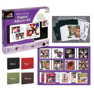  d:Book All-in-One 8x8" Digital Photo Album Kit with Software CD with over 100 Templates Included, Black. 