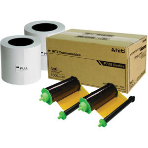  HiTi 4x6" 2 Rolls of Ribbon and Paper Case for P720L Photo Printer, 2000 Prints Per Case 