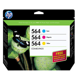  HP 564 Cyan/Magenta/Yellow Inkjet Cartridge Combo Pack for 3520/4620/5510/5520/6510/6520/7510/7520, 300 Pages Yield Per Cartridge 