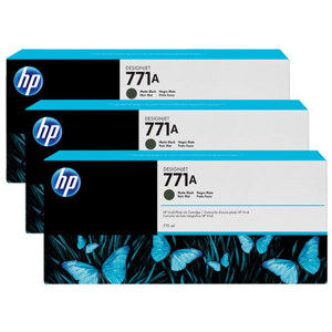  HP 771A 775-ML Matte Black Ink Cartridge - 3 Pack 