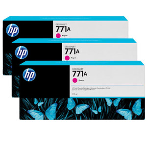  HP 771A 775-ML Chromatic Red Ink Cartridge - 3 Pack 