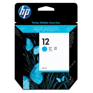  HP #12 Cyan Ink Cartridge for the Business 3000 Series Inkjet Printers, 55ml. 