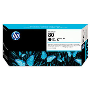  HP C4820A 80 Black Printhead and Printhead Cleaner 