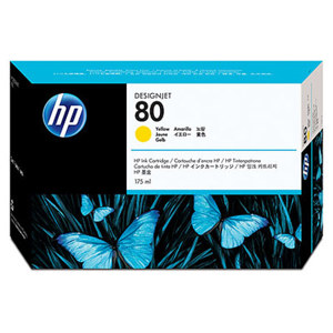  HP C4873A 80 175-ml Yellow Ink Cartridge for Designjet 1000 Printers 