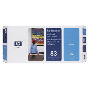  HP 83 Cyan UV Printhead and Cleaner 