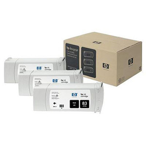  HP 83 3 Pack 680-ml Black UV Ink Cartridges 