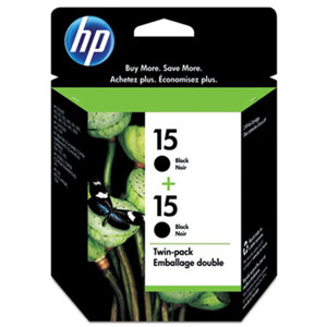  HP #15 2-Pack Black Inkjet Cartridges for Assorted  Pinters Yield: 603 Pages each (Total: 1206 Pages) 