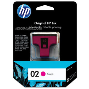  HP # 02 Magenta Ink Cartridge for many Photosmart Inkjet Printers, 4.5ml. 