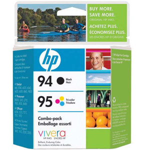  HP #94 Black/#95 Tri-Color Inkjet Print Cartridge Combo 