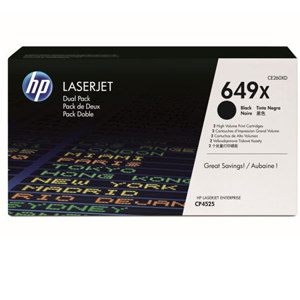  HP 649X Black Dual Pack LaserJet Toner Cartridge, Yield 17000 Pages 