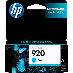  HP 920 Cyan Officejet Ink Cartridge, Yield: 300 Pages 