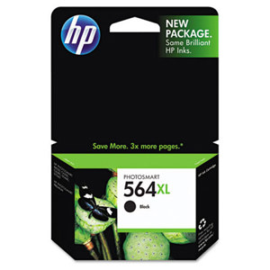 HP 564XL High-Capacity Black Ink Cartridge, 550 Pages Yield 