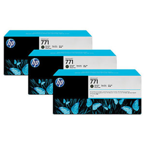  HP CR250A 771 3 Pack 775-ml Matte Black Ink Cartridges for Designjet Z6200 42"/Z6200 60" Printers 
