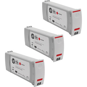  HP CR251A 771 3 Pack 775-ml Chromatic Red Ink Cartridges for Designjet Z6200 42"/Z6200 60" Printers 