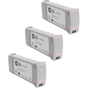  HP CR254A 771 3 Pack 775-ml Light Magenta Ink Cartridges for Designjet Z6200 42"/Z6200 60" Printers 
