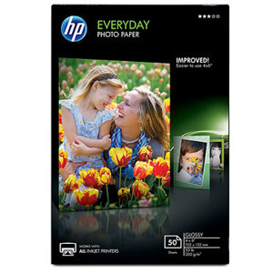  HP Everyday 4X6" Glossy Photo Paper, 50 Sheets 
