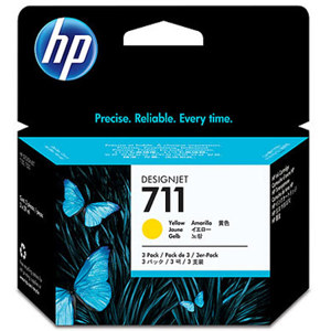  HP 711 29ml Yellow Ink Cartridge, 3 Pack 