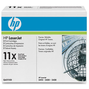  HP Q6511XD LaserJet 11X Print Cartridge Dual Pack with Smart Printing Technology, 2x12,000 Page Yield 
