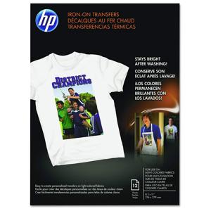  HP Iron-On Transfers for T-Shirts, 8.5x11", 12 Sheets 